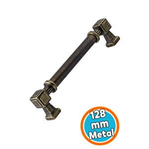 Mobilya Mutfak Çekmece Dolap Kulpu Kulbu Kulpları Antik Sarı Eskitme Metal 128 Mm 12.8 Cm