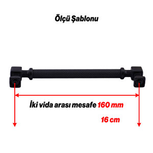 Mobilya Çekmece Mutfak Dolabı Dolap Modern Kapak Kulpları Desenli Mat Siyah Metal Kulp 160 Mm