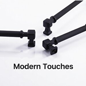 Mobilya Çekmece Mutfak Dolabı Dolap Modern Kapak Kulpları Desenli Mat Siyah Metal Kulp 160 Mm