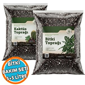 Bitki Bakım Seti 1 Adet 5 Litre Kaktüs Toprağı + 1 Adet 5 Litre Bitki Toprağı Toprak