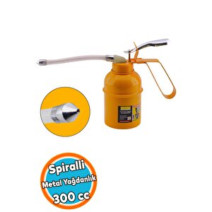 Spiralli Metal Gövdeli Yağdanlık Uçlu Yağ Pompası Araba Makine Atölye Yağdanlığı 300 Ml