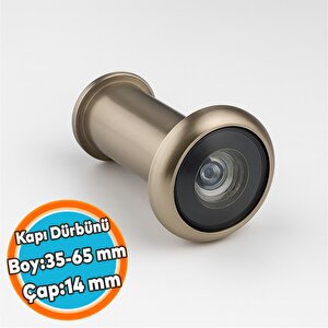 Kapı Dürbünü Kısa 35-60 Mm 14 Mm Delik Çapı Güvenlik Gözetleme Aparatı Metal Gövde Saten Renk