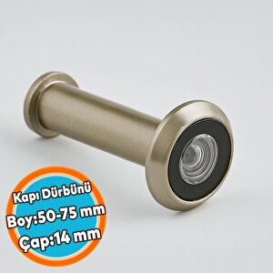 Saten Renk Kapı Dürbünü Kısa 50–75 Mm Ayarlanabilir 14 Mm Geniş Açılı Güvenlik Kapı Gözetleme Dürbünü