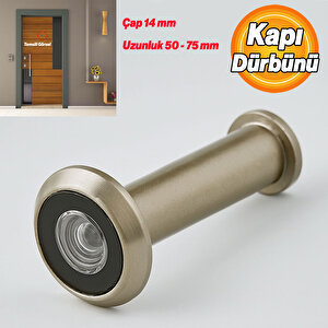 Saten Renk Kapı Dürbünü Kısa 50–75 Mm Ayarlanabilir 14 Mm Geniş Açılı Güvenlik Kapı Gözetleme Dürbünü