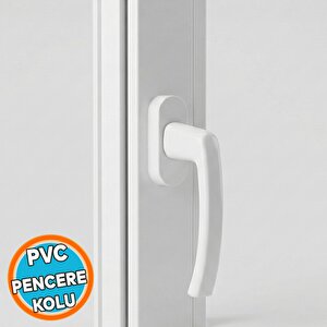 Pvc Pencere Kolu Pimapen Uyumlu, Sağ-sol Açılır, Yedek Balkon Vidalı Plastik Kol Mekanizması Beyaz