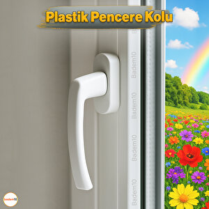 Pvc Pencere Kolu Pimapen Uyumlu, Sağ-sol Açılır, Yedek Balkon Vidalı Plastik Kol Mekanizması Beyaz