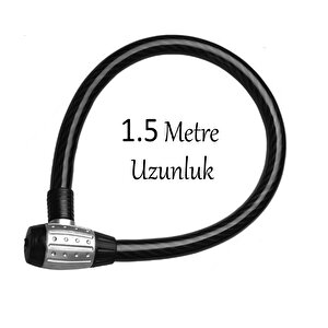 Motosiklet Bisiklet Halat Zinciri Hırsız Kilidi 150 Cm Çelik Kilit Çap 25 Mm Ø 1 Adet
