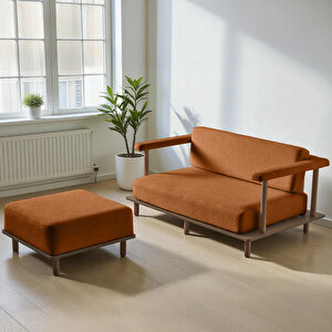 Pia İkili Koltuk + Puf Turuncu Turuncu