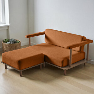 Pia İkili Koltuk + Puf Turuncu Turuncu