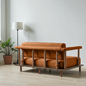 Eymense Pia İkili Koltuk + Puf Turuncu