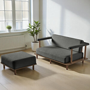 Pia İkili Koltuk + Puf Antrasit Antrasit