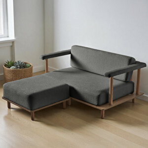 Pia İkili Koltuk + Puf Antrasit Antrasit