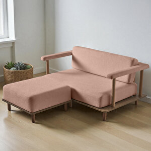 Pia İkili Koltuk + Puf Pembe Pembe