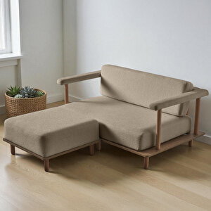 Pia İkili Koltuk + Puf Sütlü Kahve Sütlü Kahve