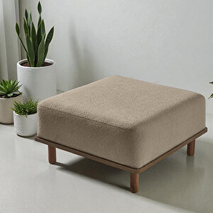 Eymense Pia İkili Koltuk + Puf Sütlü Kahve