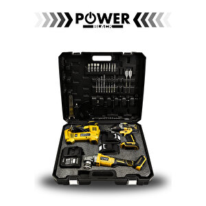 21 V 3'lü Set Hava Pompası 125mm Taşlama 800nm Somun Sıkma Sökme Kırmızı