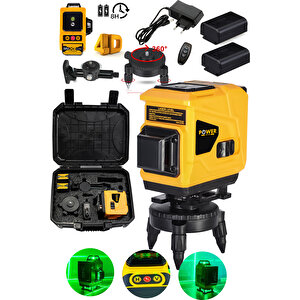 360° 12 Köşe Otomatik Hizalamalı Lazer Metre Hizalama Yeşil Çizgili Lazer Hizalama Su Terazili