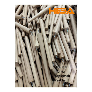 Pino Orta Sehpa Konik Ve Bal Mumu Kaplı Ayaklı Çam Desenli.