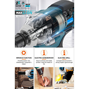 5ah Professional Somun Sökme Şarjlı Darbeli Matkap Vidalama Set Sarı Powerblack