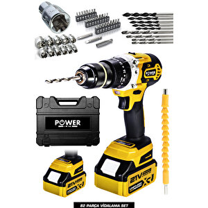 Darbeli Fırçasız Motor Çift Akülü Vidalama Çelik Şanzıman Ultra Güçlü Şarjlı Matkap.