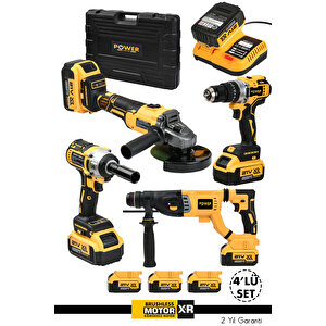 4'lü Set Akülü Hılti Vidalama Taşlama Ve Somun Sıkma Makinesi Sarı