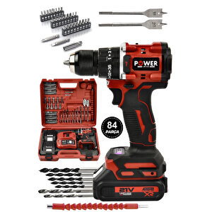 Kömürüsz Darbeli̇ Kirmizi 82 Parça Hedi̇yeli̇ Çi̇ft Akülü Çeli̇k Kafa