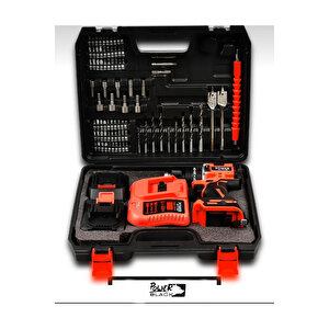 Kömürüsz Darbeli̇ Kirmizi 82 Parça Hedi̇yeli̇ Çi̇ft Akülü Çeli̇k Kafa