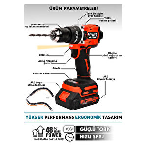 Kömürüsz Darbeli̇ Kirmizi 82 Parça Hedi̇yeli̇ Çi̇ft Akülü Çeli̇k Kafa