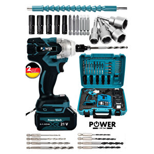 21 V 1.5 Ah Professional Somun Sökme Şarjlı Darbeli Matkap Vidalama Set