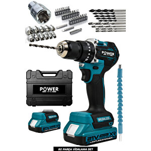 Kömürsüz (firçasiz) Darbeli Şarjlı Matkap Seti 82 Parça