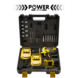 Şarjlı Matkap Çift Akülü 24 Parça Plastik Mandren Sarı