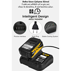 58 Vf 5 Ah Metal Şanzıman Çift Akülü Şarjlı Matkap 84 Parça Akülü Vidalama Set Sari