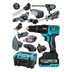 13 Başlıklı Süper Set Darbeli Matkap Testere Tilki Kuyruğu Taşlama Somun Sökme Havalı Pompa