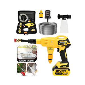 Kömürsüz Şarjlı Oto Yıkama Makinesi Çift Akülü Bahçe Yıkama Makinesi