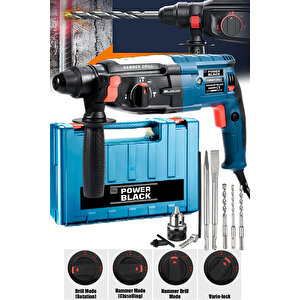 Powerblack Metal Şanzıman 3600 5.9 Joule Profesyonel Kırıcı Delici 5 Parça Hilti