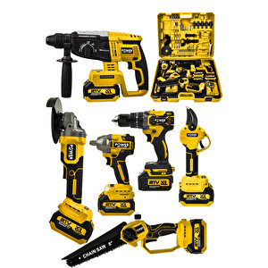 Pro 21v Darbeli Kömürsüz 6'lı Set K.d. Hilti-taşlama-testere-makas-matkap Vidalama-somun Sıkma Sök