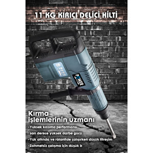 Alman 6200 Watt Tam Profesyonel 3 Farklı Kullanım Özellikli 11 Kg Kırıcı Delici Hilti + Uç Seti̇