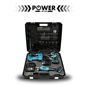 21 V 3'lü Set Hava Pompası 125mm Taşlama 800nm Somun Sıkma Sökme Mavi̇