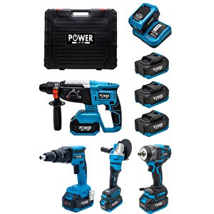 Şarjlı Alçıpanlı 4 Lü Set + Vidalama + Avuç Taşlama + 3 Batarya 1 Şarj Cihazı