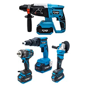 Şarjlı Alçıpanlı 4 Lü Set + Vidalama + Avuç Taşlama + 3 Batarya 1 Şarj Cihazı