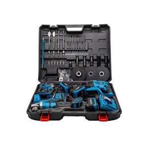 Şarjlı Alçıpanlı 4 Lü Set + Vidalama + Avuç Taşlama + 3 Batarya 1 Şarj Cihazı