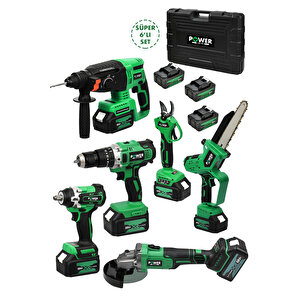 Profesyonel 6 Lı Set Avuç Taşlama Kırıcı Delici Hilti Makas Testere Darbeli Matkap Somun Sökme