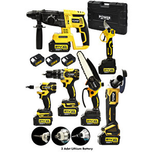 Profesyonl 6 Lı Set Şarjlı Hilti Şarjlı Taşlama Şarjlı Darbeli Matkap Dal Budama Makası Ve Testeresi