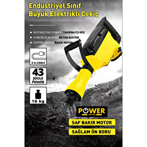 Ağır Hizmet Kırıcı 16 Kg 68 Joule Çantalı Sivri Yassı Keski Hediyeli Sjs Metal Şanzıman Tam Prof