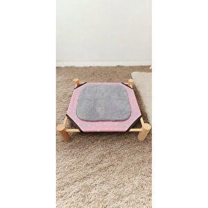 Patili Dostumuzun Rahat Edebileceği Ahşap Peluş Matlı Yıkanabilir Evcil Kedi Yatağı