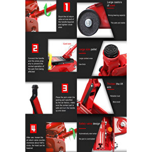 2 Yıl Germany 2 Ton Arabalı Tekerlekli Hidrolik Timsah Kriko Kutulu Çantali Powerblack Makine Kriko