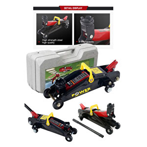 New 2 Ton Arabalı Tekerlekli Hidrolik Timsah Kriko Kutulu Çantali Powerblack