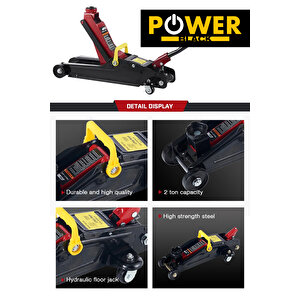 New 2 Ton Arabalı Tekerlekli Hidrolik Timsah Kriko Kutulu Çantali Powerblack