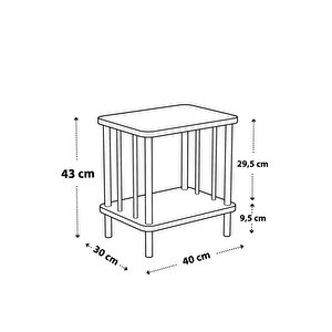 Vita. Kolay Kurulum Komodin Ahşap Ayaklı Atlantik Çam Desenli