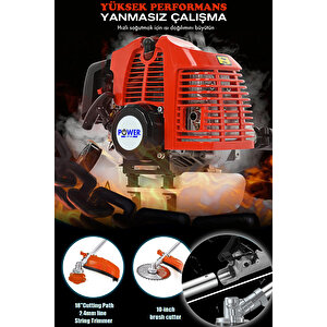 German 11000rpm 5.9 Hp Sırt Tipi Benzinli Motorlu Ot Çalı Çim Biçme Tırpanı